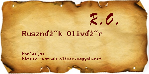 Rusznák Olivér névjegykártya